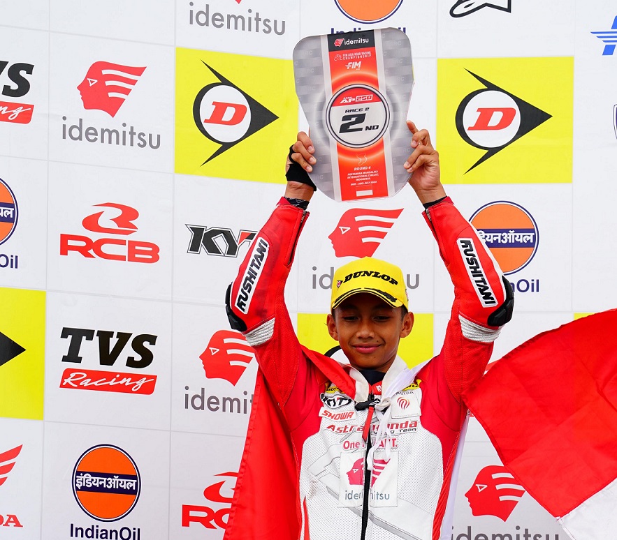 Pebalap Astra Honda Racing Team (AHRT) M Kiandra Ramadhipa Berhasil Meraih Podium Kedua Dalam Asia Road Racing Championship (ARRC) 2024 Kelas AP 250