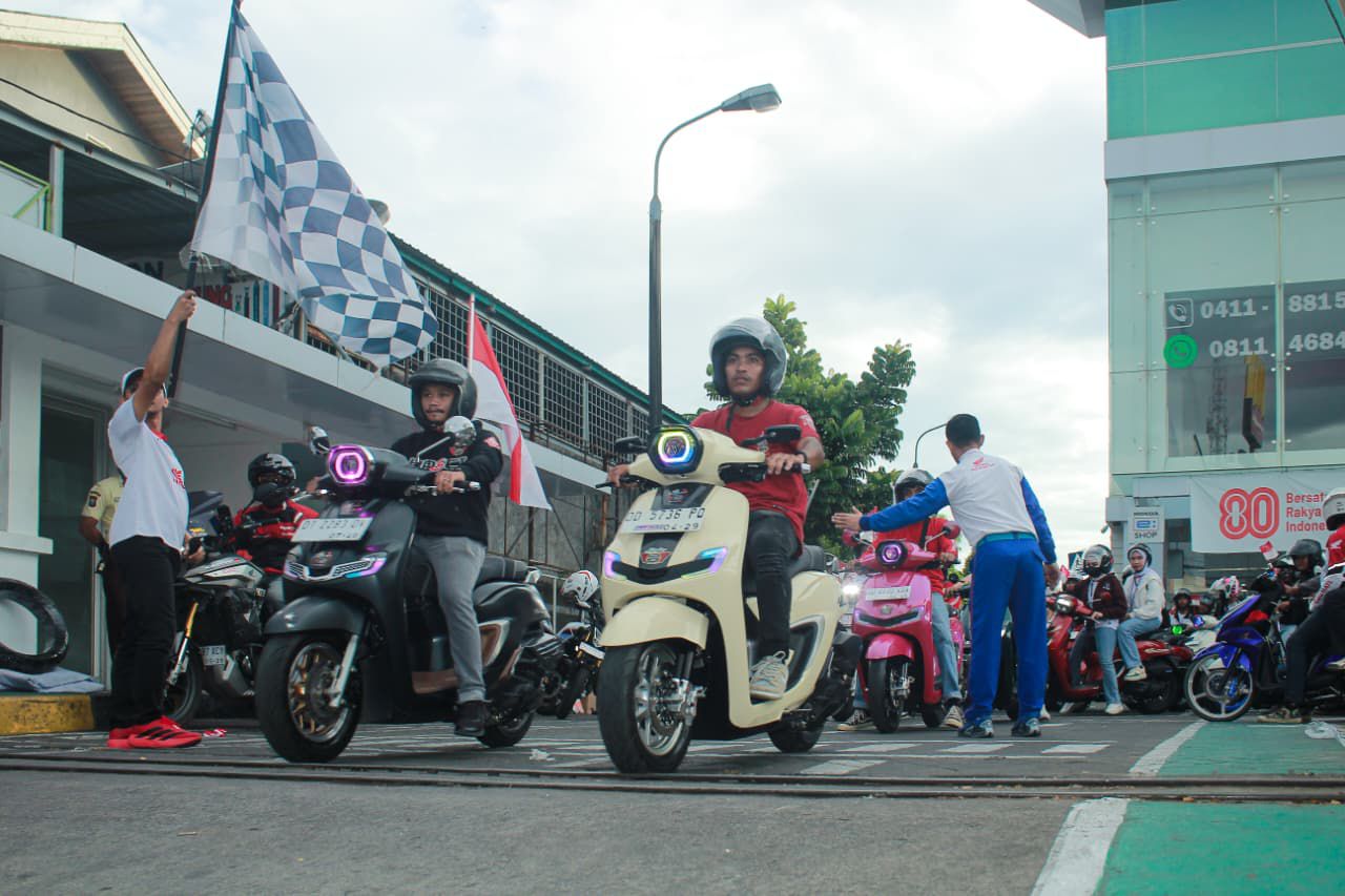 Asmo Sulsel Rayakan HUT RI ke-80 dengan Convoy Merdeka Honda Stylo 160