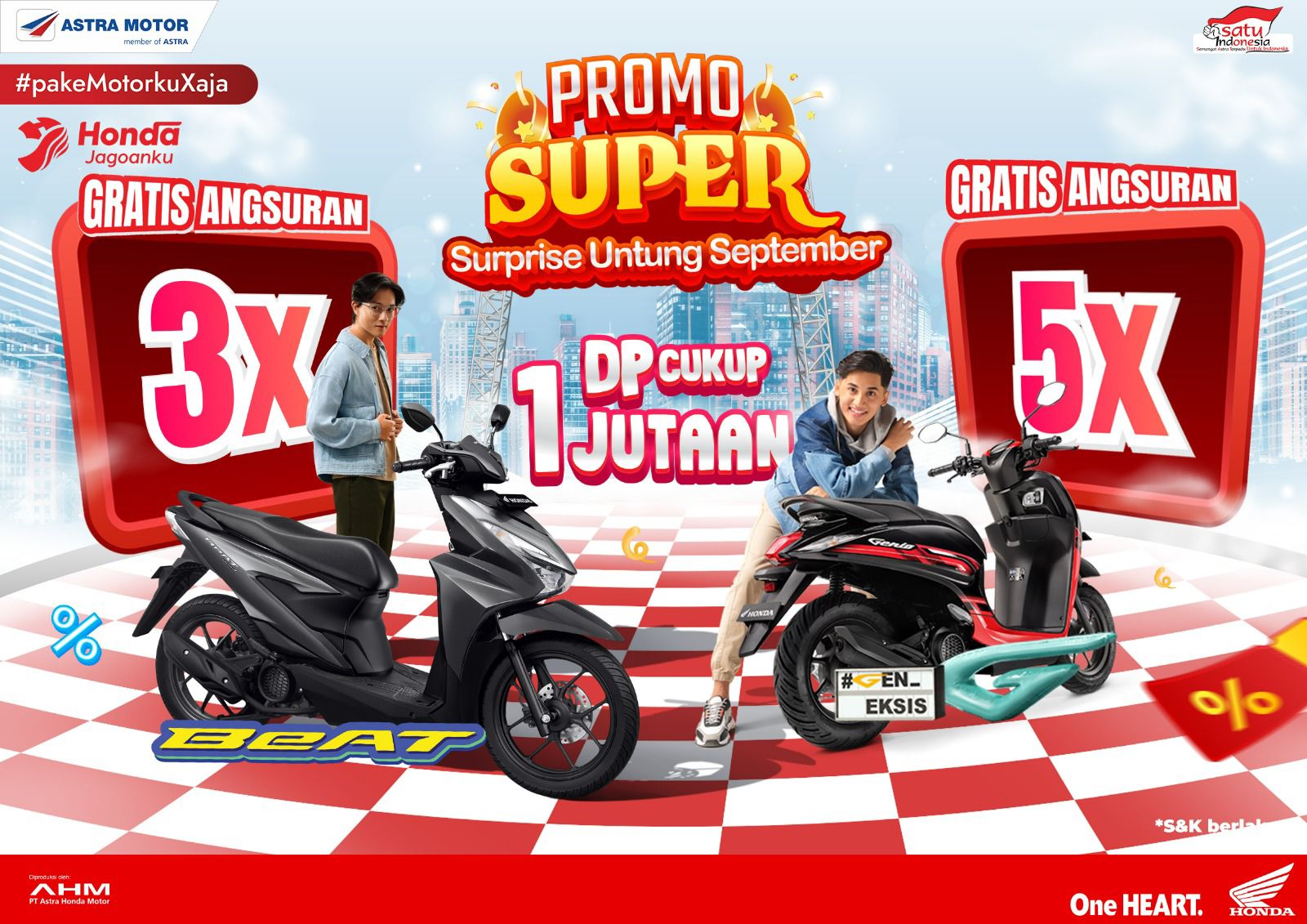 Promo September, Honda Beat dan Genio Bisa Dibawa Pulang dengan DP Rp1 Juta